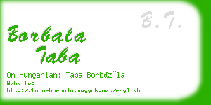 borbala taba business card